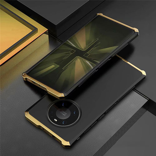Luxury Aluminum Metal Cover Case T01 for Huawei Mate 40 Pro Gold and Black