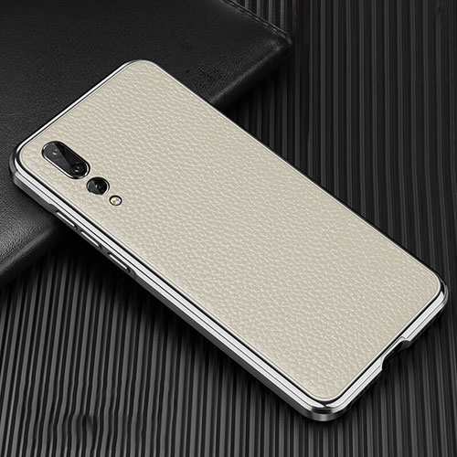 Luxury Aluminum Metal Cover Case T01 for Huawei P20 Pro White