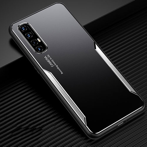 Luxury Aluminum Metal Cover Case T01 for Oppo Find X2 Neo Silver
