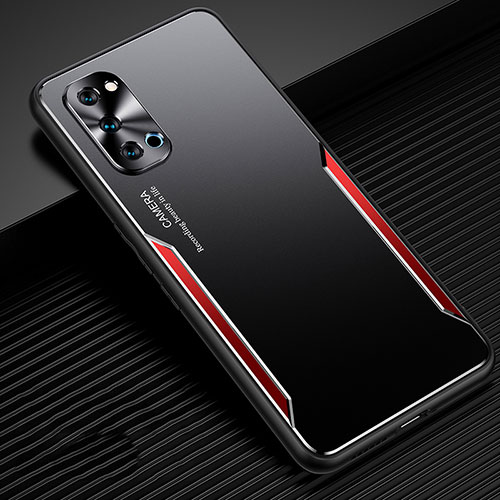 Luxury Aluminum Metal Cover Case T01 for Oppo Reno4 Pro 5G Red