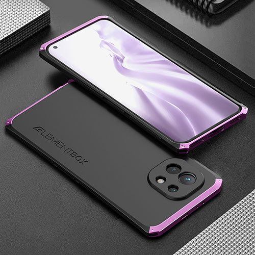 Luxury Aluminum Metal Cover Case T01 for Xiaomi Mi 11 5G Purple