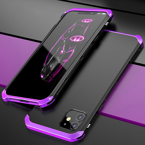 Luxury Aluminum Metal Cover Case T02 for Apple iPhone 11 Purple