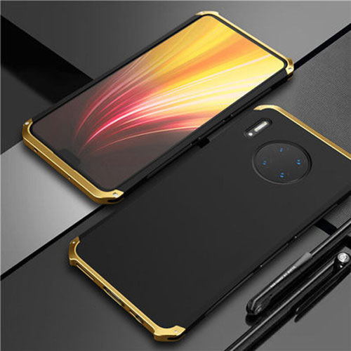 Luxury Aluminum Metal Cover Case T02 for Huawei Mate 30 5G Gold and Black