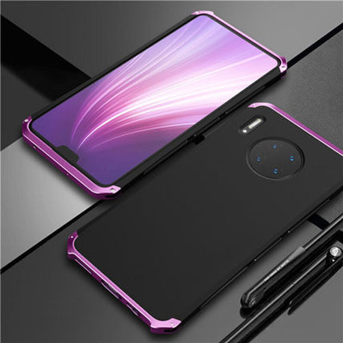 Luxury Aluminum Metal Cover Case T02 for Huawei Mate 30E Pro 5G Purple and Blue