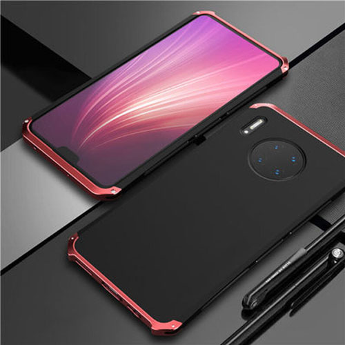 Luxury Aluminum Metal Cover Case T02 for Huawei Mate 30E Pro 5G Red and Black