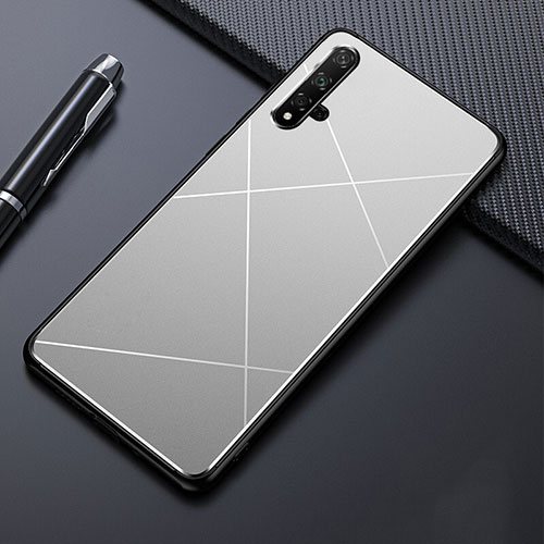 Luxury Aluminum Metal Cover Case T02 for Huawei Nova 5T Silver