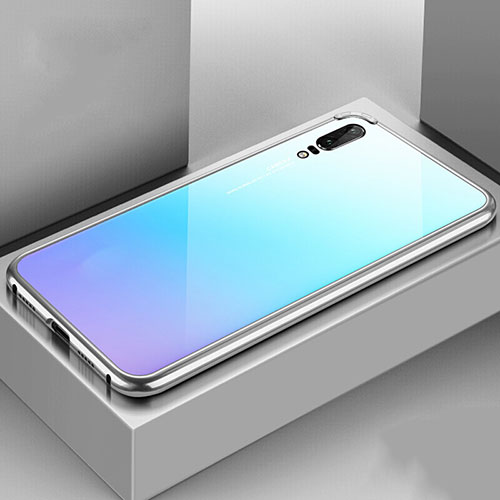 Luxury Aluminum Metal Cover Case T02 for Huawei P20 Silver