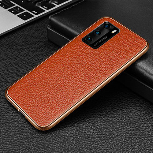 Luxury Aluminum Metal Cover Case T02 for Huawei P40 Orange