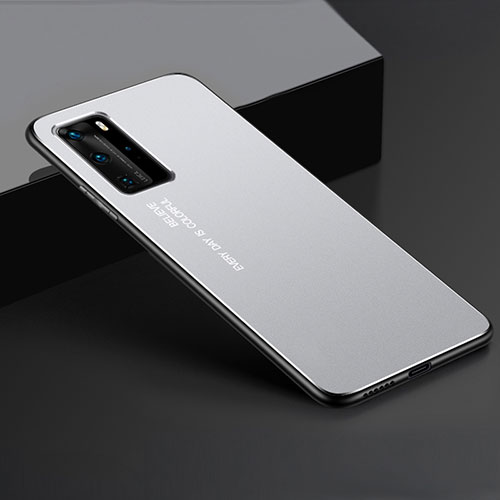 Luxury Aluminum Metal Cover Case T02 for Huawei P40 Pro Silver