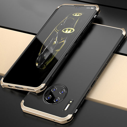 Luxury Aluminum Metal Cover Case T03 for Huawei Mate 30 Gold and Black