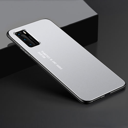 Luxury Aluminum Metal Cover Case T05 for Huawei P40 Silver