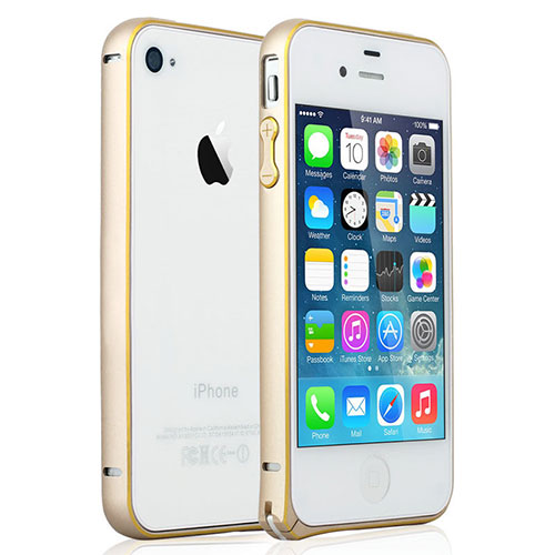 Luxury Aluminum Metal Frame Case for Apple iPhone 4S Gold