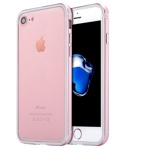 Luxury Aluminum Metal Frame Case for Apple iPhone 8 Rose Gold