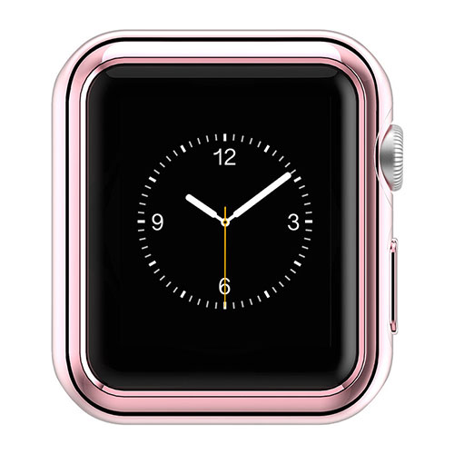 Luxury Aluminum Metal Frame Cover A01 for Apple iWatch 38mm Pink