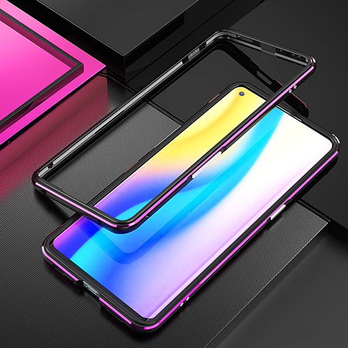 Luxury Aluminum Metal Frame Cover Case A01 for Oppo Reno3 Pro Purple