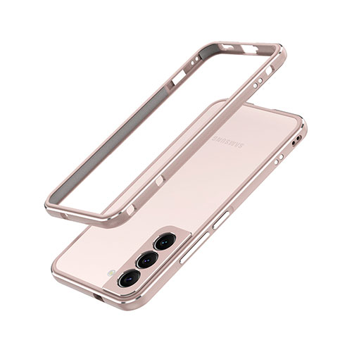 Luxury Aluminum Metal Frame Cover Case A01 for Samsung Galaxy S21 Plus 5G Rose Gold