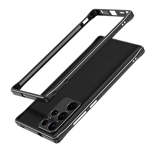 Luxury Aluminum Metal Frame Cover Case A01 for Samsung Galaxy S23 Ultra 5G Black