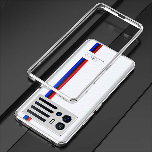 Luxury Aluminum Metal Frame Cover Case A01 for Vivo iQOO 9 5G Silver