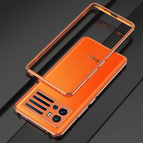 Luxury Aluminum Metal Frame Cover Case A01 for Vivo iQOO 9 Pro 5G Orange