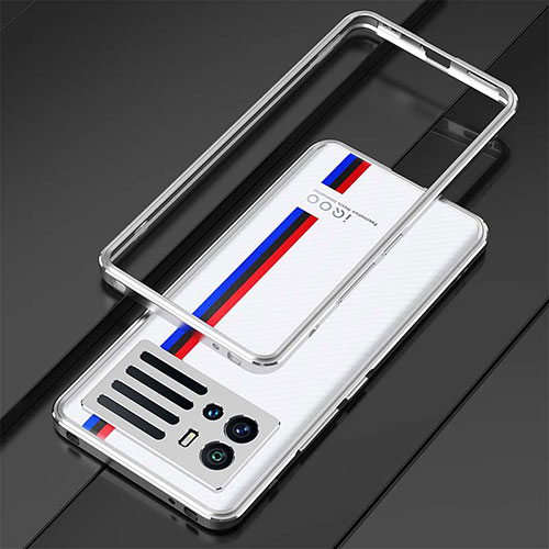 Luxury Aluminum Metal Frame Cover Case A01 for Vivo iQOO 9 Pro 5G Silver