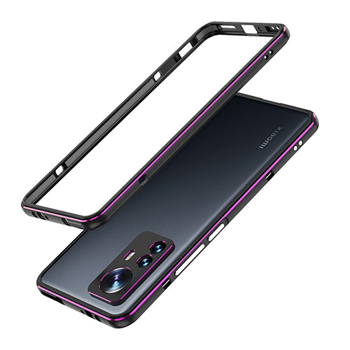 Luxury Aluminum Metal Frame Cover Case A01 for Xiaomi Mi 12X 5G Purple