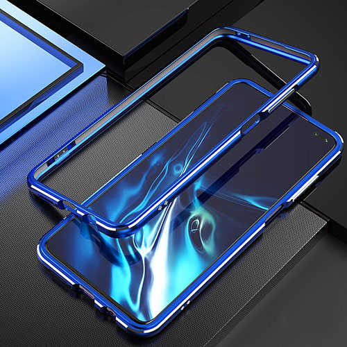Luxury Aluminum Metal Frame Cover Case A01 for Xiaomi Poco X2 Blue