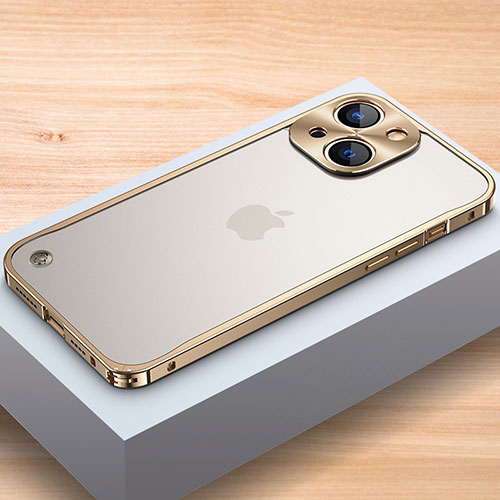 Luxury Aluminum Metal Frame Cover Case A04 for Apple iPhone 13 Gold