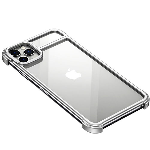 Luxury Aluminum Metal Frame Cover Case F01 for Apple iPhone 11 Pro Max Silver
