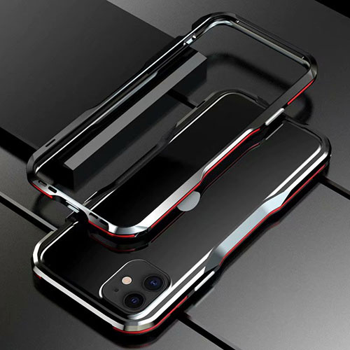 Luxury Aluminum Metal Frame Cover Case for Apple iPhone 11 Red and Black