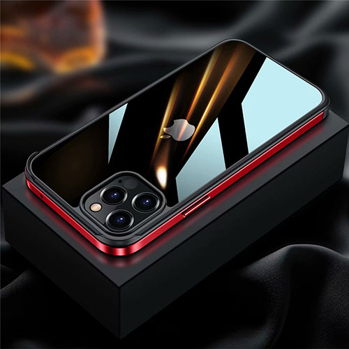 Luxury Aluminum Metal Frame Cover Case for Apple iPhone 12 Pro Max Red