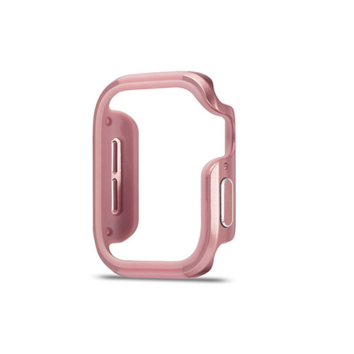 Luxury Aluminum Metal Frame Cover Case for Apple iWatch 5 44mm Rose Gold