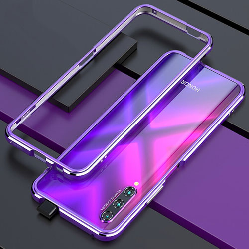 Luxury Aluminum Metal Frame Cover Case for Huawei Honor 9X Pro Purple
