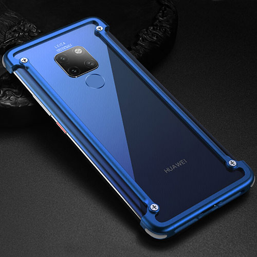 Luxury Aluminum Metal Frame Cover Case for Huawei Mate 20 Blue