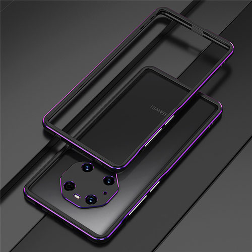 Luxury Aluminum Metal Frame Cover Case for Huawei Mate 40E Pro 4G Purple