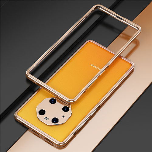Luxury Aluminum Metal Frame Cover Case for Huawei Mate 40E Pro 5G Gold