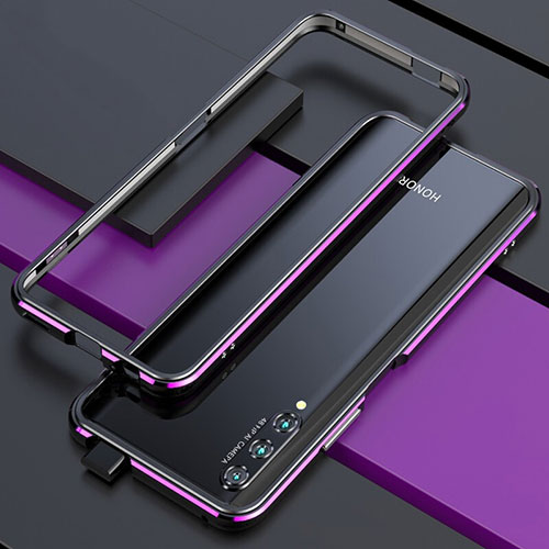 Luxury Aluminum Metal Frame Cover Case for Huawei Y9s Purple and Blue