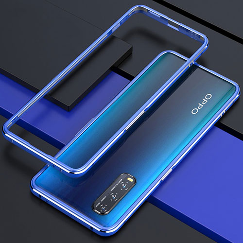 Luxury Aluminum Metal Frame Cover Case for Oppo Find X2 Blue