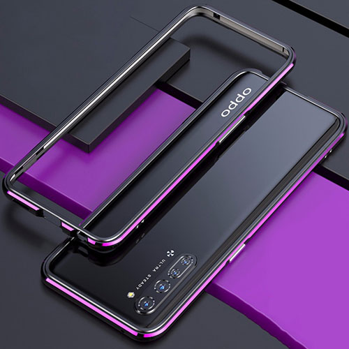 Luxury Aluminum Metal Frame Cover Case for Oppo Find X2 Lite Purple
