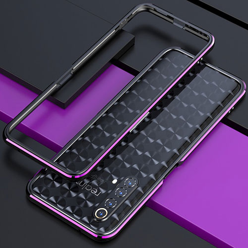 Luxury Aluminum Metal Frame Cover Case for Realme X50 5G Purple