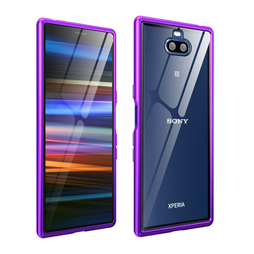 Luxury Aluminum Metal Frame Cover Case for Sony Xperia XA3 Purple