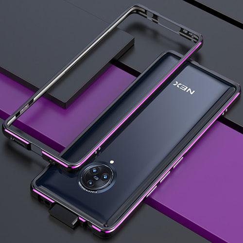 Luxury Aluminum Metal Frame Cover Case for Vivo Nex 3 5G Purple