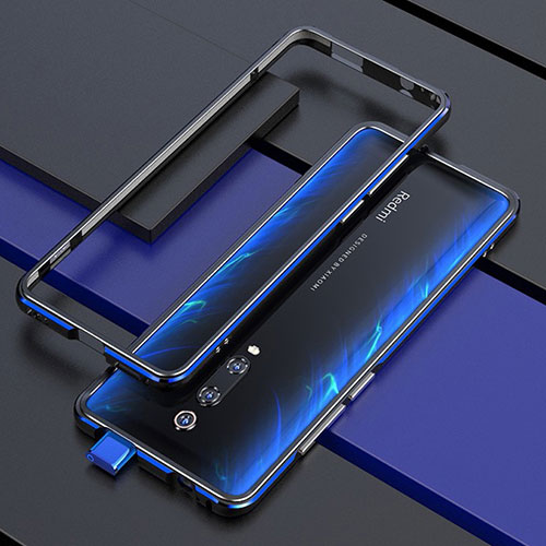 Luxury Aluminum Metal Frame Cover Case for Xiaomi Mi 9T Pro Blue and Black
