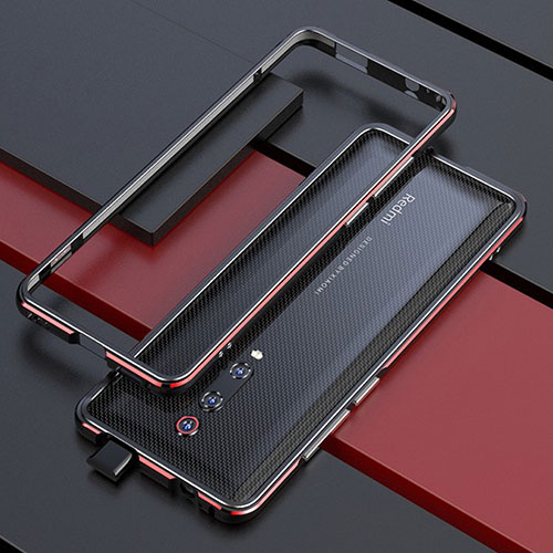 Luxury Aluminum Metal Frame Cover Case for Xiaomi Mi 9T Pro Red and Black
