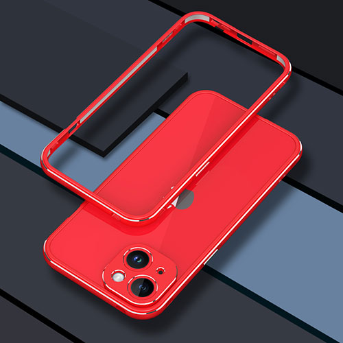 Luxury Aluminum Metal Frame Cover Case JZ1 for Apple iPhone 13 Red