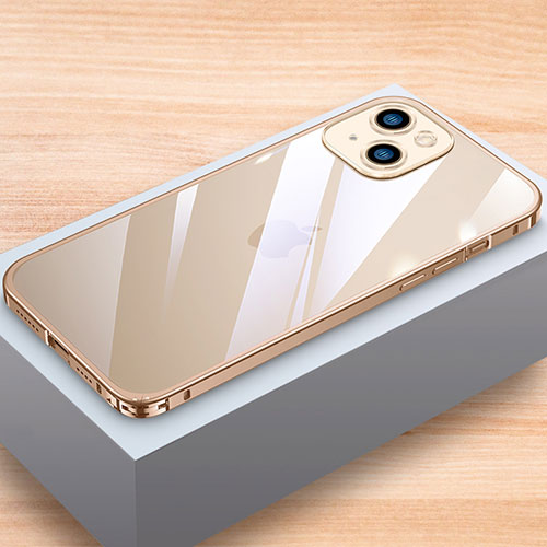 Luxury Aluminum Metal Frame Cover Case LK1 for Apple iPhone 13 Gold
