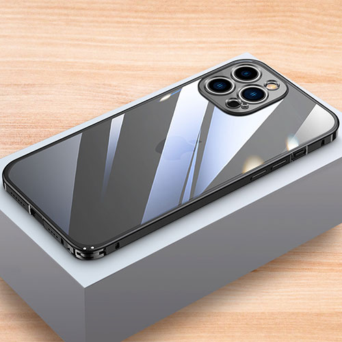 Luxury Aluminum Metal Frame Cover Case LK1 for Apple iPhone 13 Pro Max Black