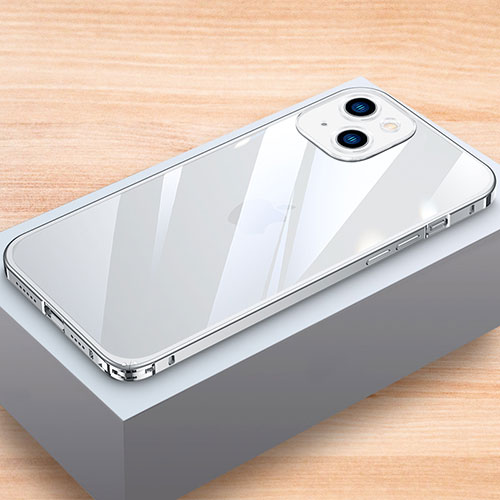 Luxury Aluminum Metal Frame Cover Case LK1 for Apple iPhone 13 Silver