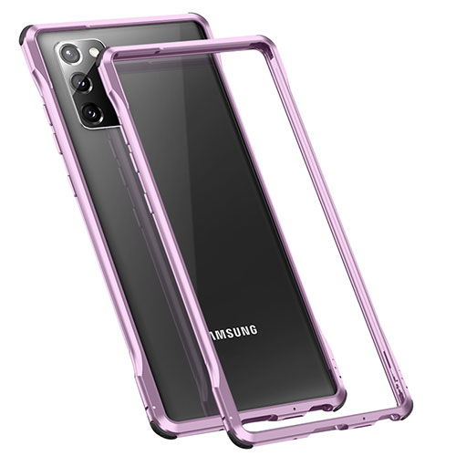 Luxury Aluminum Metal Frame Cover Case N01 for Samsung Galaxy Note 20 5G Clove Purple