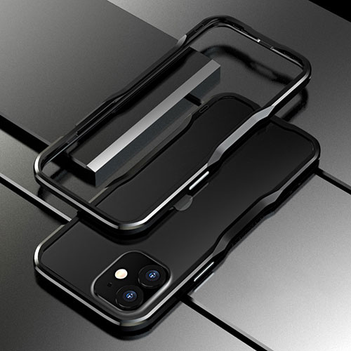 Luxury Aluminum Metal Frame Cover Case N02 for Apple iPhone 12 Black