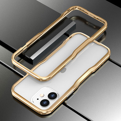 Luxury Aluminum Metal Frame Cover Case N02 for Apple iPhone 12 Mini Gold